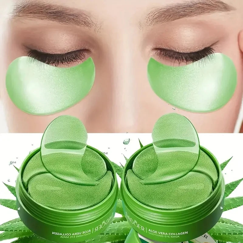 Aloe Vera Collagen Eye Mask (60pcs) – Moisturizing, Brightening & Dark Circle Care