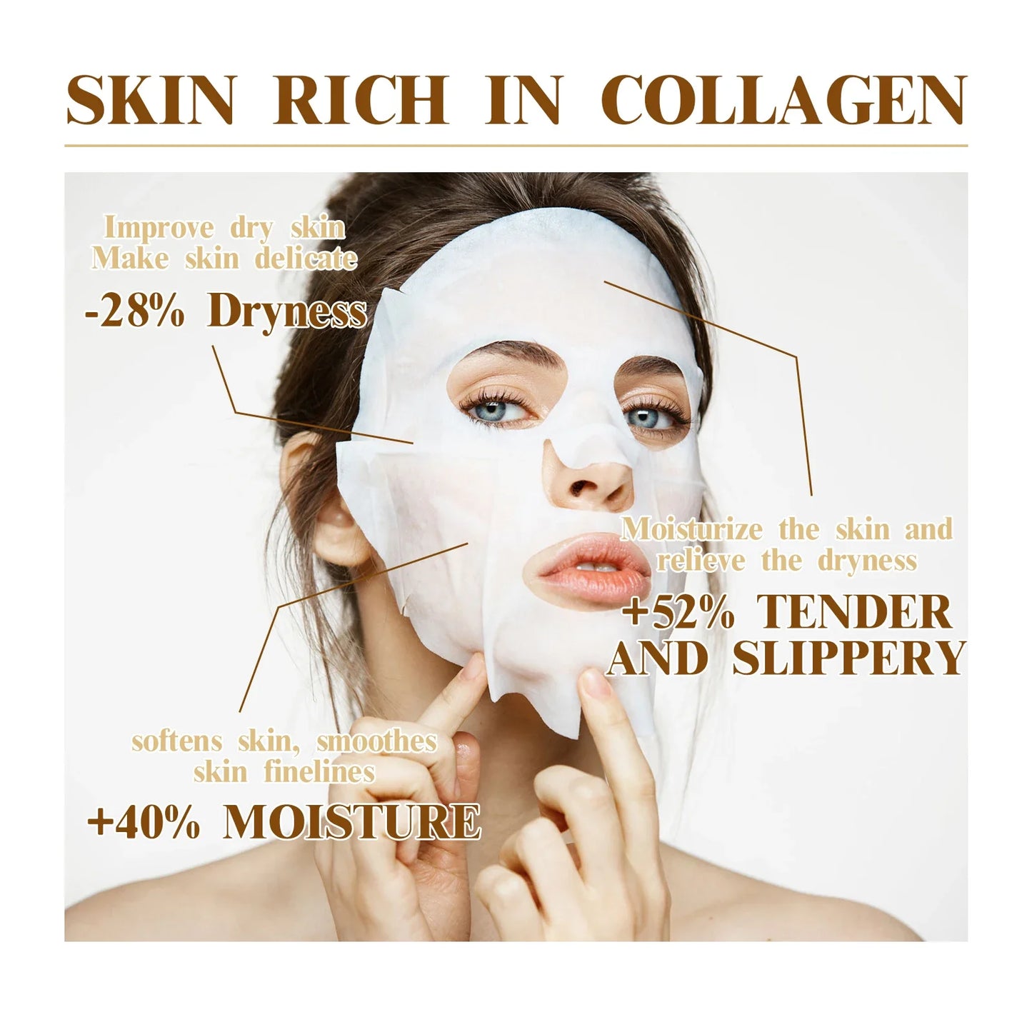 Collagen Facial Mask (10pcs) – Anti-Wrinkle, Moisturizing & Brightening