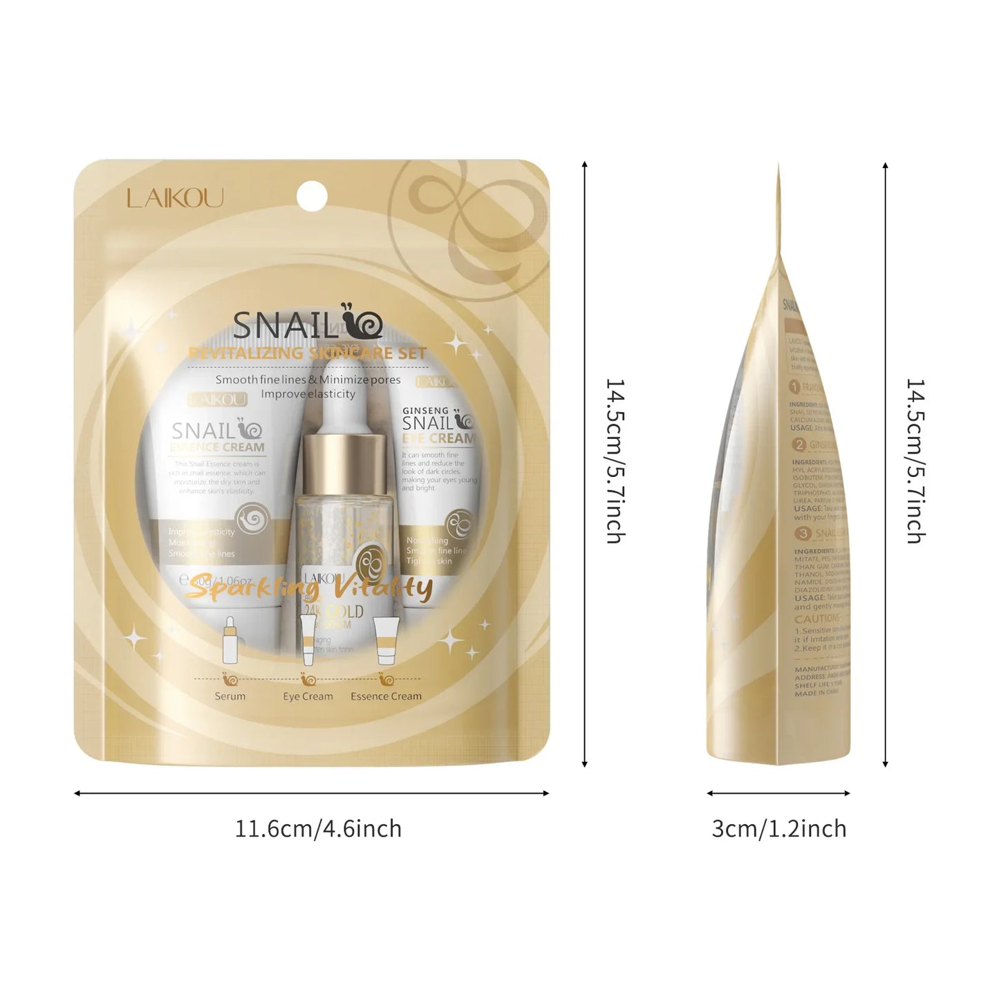 LAIKOU Vitamin C Facial Set (3pcs) – Hydrating, Moisturizing & Brightening