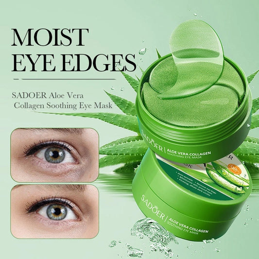 Aloe Vera Collagen Eye Mask (60pcs) – Moisturizing, Brightening & Dark Circle Care