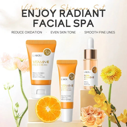 LAIKOU Vitamin C Facial Set (3pcs) – Hydrating, Moisturizing & Brightening