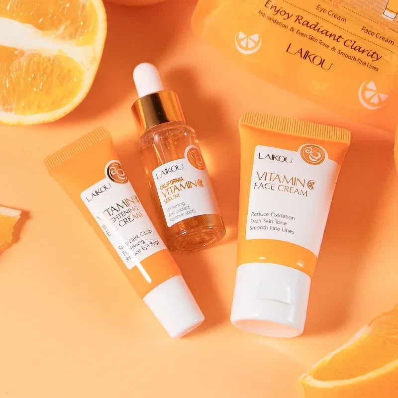 LAIKOU Vitamin C Facial Set (3pcs) – Hydrating, Moisturizing & Brightening