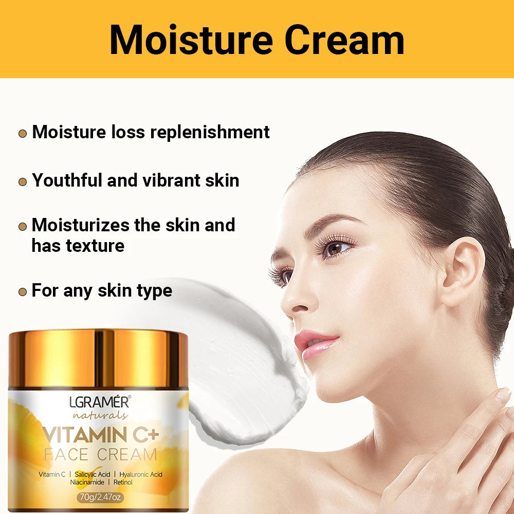 Vitamin C & Retinol Face Cream – Anti-Wrinkle, Hydrating, Firming & Brightening
