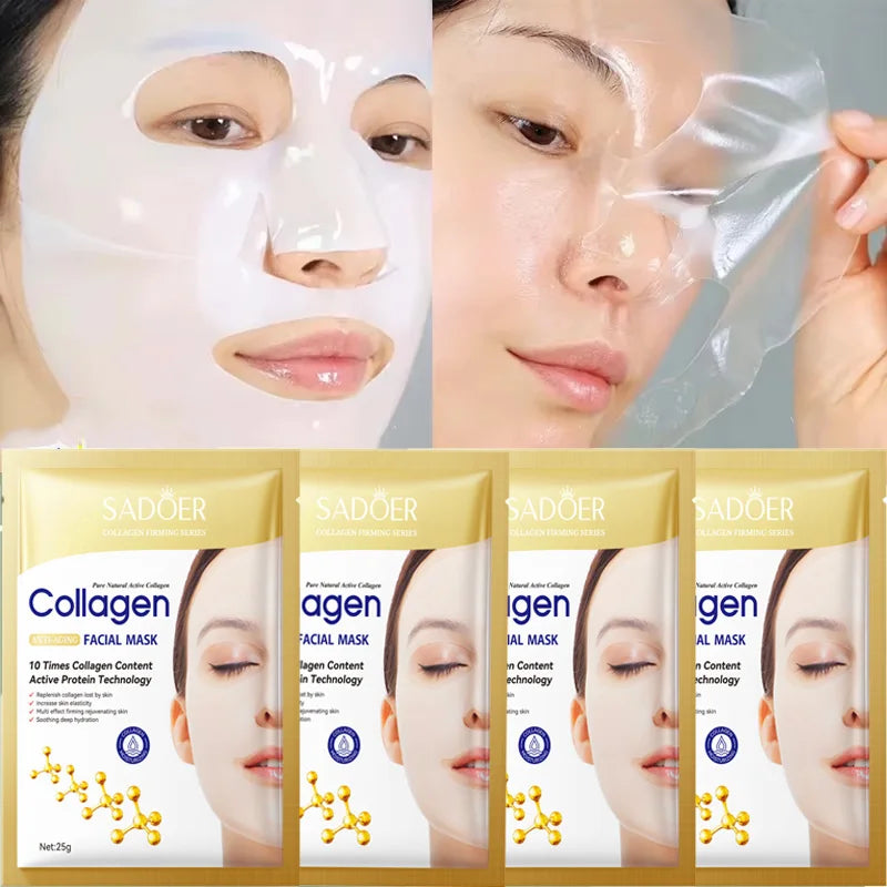 Collagen Facial Mask (10pcs) – Anti-Wrinkle, Moisturizing & Brightening