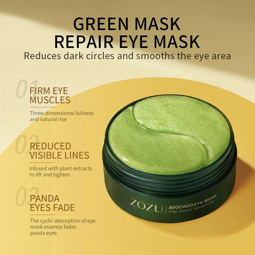 Avocado Gold Eye Patches (60/120pcs) – Moisturizing, Anti-Wrinkle & Dark Circles Care
